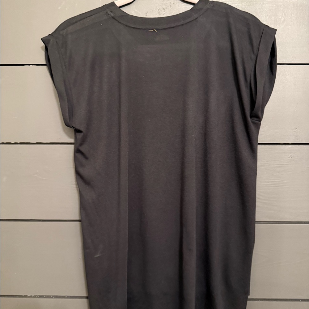 Black Graphic Tee with Eagle Design - Picture 2 of 5